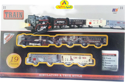 

Ashmaadi Train Set- Big (19 Pcs) With Head Light(Multicolor)