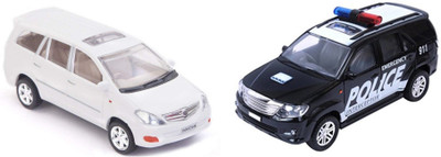 

The Game Begins Combo Toys of Innova Car and Policar Car Toys | Toys for kids| Miniature Cars Toys | Pull back and Go | White and Black Color - Set of 2 Toys - Value Pack(Multicolor)