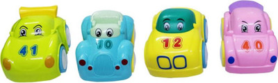 

Sanyal Set Of 4 Cute Automatic Movable High Speed Pull Back Car Toy for Kids (Multicolored)(Multicolor)