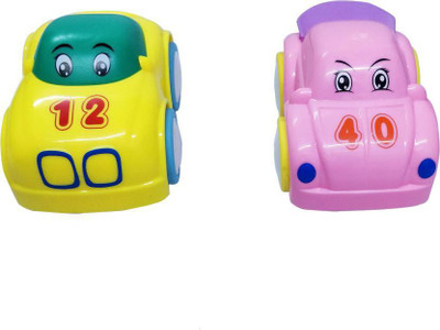 

Sanyal Set Of 2 Cute Automatic Movable High Speed Pull Back Car Toy for Kids (Multicolored)(Multicolor)
