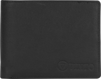 

Vinto Men Black Genuine Leather Wallet(4 Card Slots)