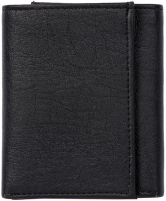 Flanker Men Black Artificial Leather Wallet(5 Card Slots)