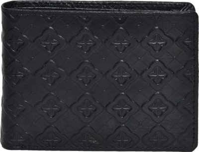 Peseta Men Black Genuine Leather Wallet(3 Card Slots)