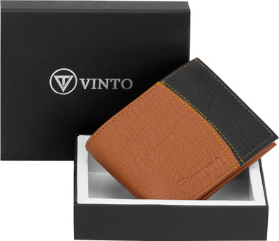 

Vinto Men Tan, Black Artificial Leather Wallet(6 Card Slots)