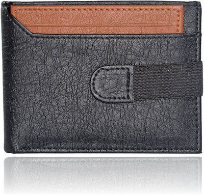 

Twinstar Men Black Artificial Leather Wallet(7 Card Slots), Black-tan