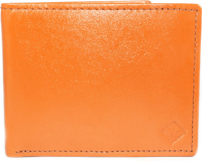 Young Crew Men Orange Genuine Leather Wallet(6 Card Slots)