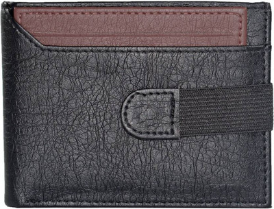 Twinstar Men Black Artificial Leather Wallet(7 Card Slots), Black-brown