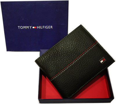 

TOMMY HlLFlGER Men Black Genuine Leather Wallet(6 Card Slots)