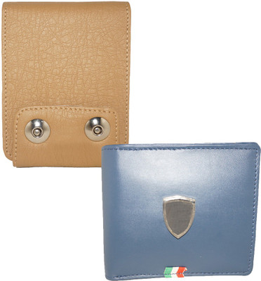 Element Cart Men Brown, Blue Artificial Leather Wallet(4 Card Slots), Blue;brown