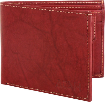 

ATSH Men Red Genuine Leather Wallet(2 Card Slots)