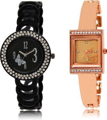 

The Shopoholic Stylist Designer Combo Pack 2 Black And Rose Gold Dial Analog Watch For Girls Belt Women Watch - For Women