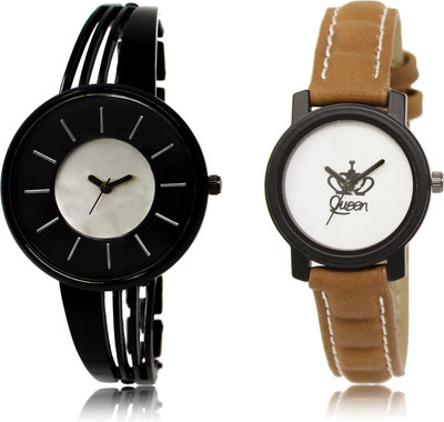 

The Shopoholic Latest Fashionable Black And Silver And White Dial Analog Watch For Girls Watchs For Girls Watch - For Women