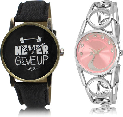 

The Shopoholic New Stylist Latest Black And Pink Dial Analog Watch For Boys And Girls Watches For Men Stylish Watch - For Men & Women