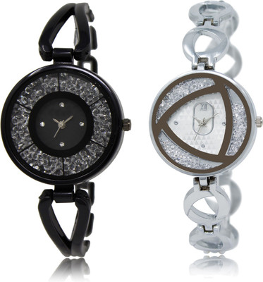 

The Shopoholic Stylist Designer Combo Pack 2 Black And Silver Dial Analog Watch For Girls Women Fashion Watch Watch - For Women