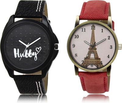 

The Shopoholic Fashionable Fancy CollectionÃÂ Black And Pink Dial Analog Watch For Boys And Girls Watches For Couple Watch - For Men & Women