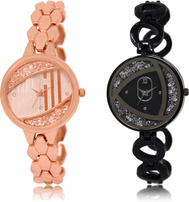 

The Shopoholic Best Combo Pack Rose Gold And Black Dial Analog Watch For Girls Leather Belt Watch For Girls Watch - For Women