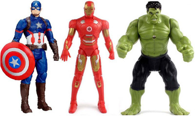 

HALO NATION Avengers Infinity War - Big Size 28 cm Height - Collection of 3 Hero - Hulk , Captain America & Iron Man(Multicolor)