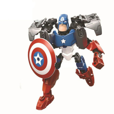 

TALKING GANESHA Captain America DIY Building Blocks for kids Ages 3+(Blue)