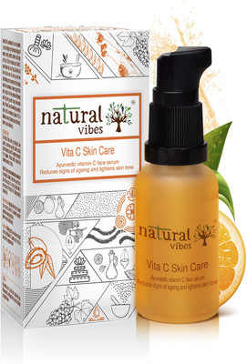 

Natural Vibes Ayurvedic Vitamin C Skin Care Serum 30 ml ~ Reduces signs of ageing and lightens skin tone(30 ml)