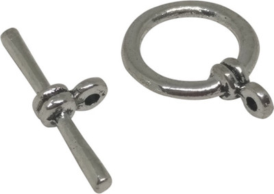 

Aumni Crafts Jewellery Making Metal Alloy Toggle Clasps 21x16x4mm Stick Size: 24x9x4mm Round Antique Silver Color (Pack of 20 sets, 1 Toggle & Bar/set)