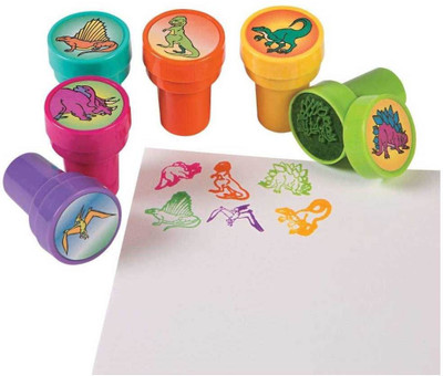 

Fun Express Rhode Island Novelty (STSTADI) Set of 24 Colorful Dinosaur Stampers - Arts and Crafts Birthday Party Activity