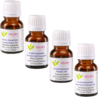 

Aruba Essentials Peppermint, Rosehip Cold Pressed, Thyme & Evening Primrose(60 ml)