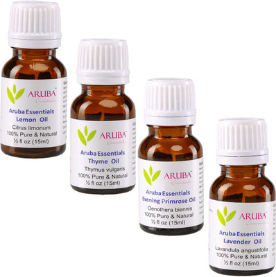 

Aruba Essentials 100% Undiluted Lemon, Thyme, Evening Primrose & Lavender Oils(60 ml)