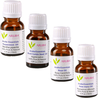 

Aruba Essentials Peppermint, Black Cumin Seed, Rose & Rosemary(60 ml)