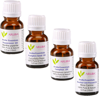 

Aruba Essentials Peppermint, Pumpkin Seed, Camphor & Rosehip Cold Pressed(60 ml)