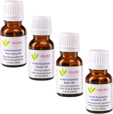 

Aruba Essentials 100% Undiluted Rosemary, Thyme, Basil & Camphor Oils(60 ml)