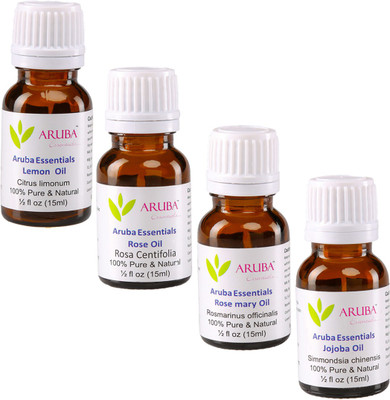 

Aruba Essentials 100% Undiluted Lemon, Rose, Rosemary & Jojoba Oils(60 ml)