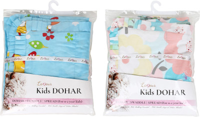 

L'amour Printed  Quilt(Cotton, Blue, Multicolor