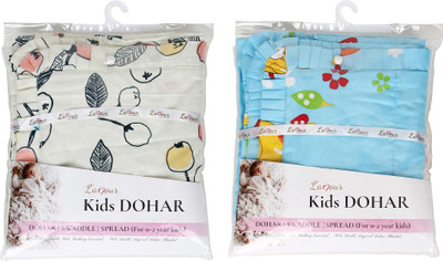 

L'amour Printed  Quilt(Cotton, White, Blue, Blue;white