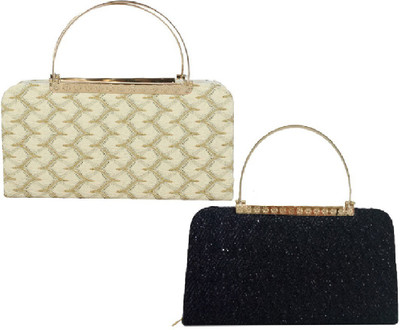 

landloper Casual, Party, Formal Black, White Clutch