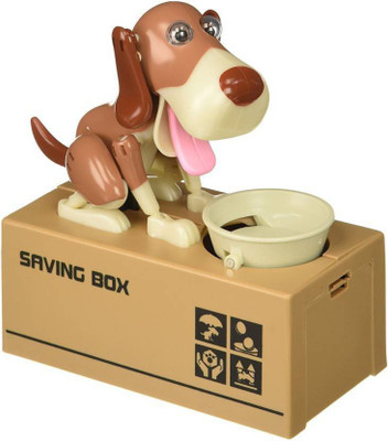 

SHRIBOSSJI Dog Piggy Bank Robotic Coin Stealing & Munching Toy Money Bank Storage Box for Kids Children Coin Bank ( MULTICOLOR) Coin Bank(Multicolor)