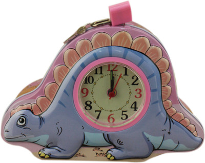 AVMART Blue Dinosaur Coin Bank with Lock & Table Analog Alarm Clock Coin Bank(Multicolor)