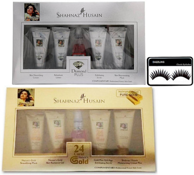 

Dazzling Eyelashes & Shahnaz Husain Dimond Facial KIt & Shahnaz Husain Gold Facial KIt(Set of 3)
