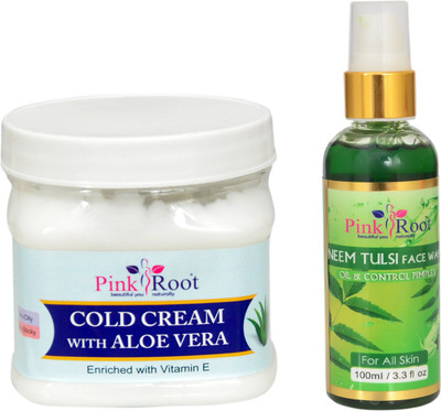 

Pink Root COLD CREAM WITH NEEM FACEWASH(Set of 2)