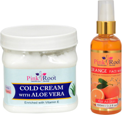 

Pink Root COLD CREAM WITH ORANGE FACEWASH(Set of 2)