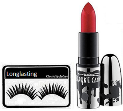

longlasting Eyelashes , Matte Finish Lipstick(Set of 2)