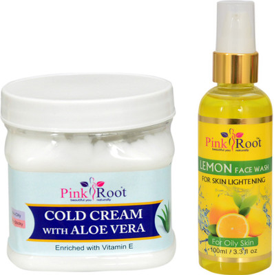 

Pink Root COLD CREAM WITH LEMON FACE WASH(Set of 2)