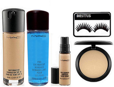

BRUTUS Eyelashes, Mac Matchmaster Foundation, Compact, Pro Longwear Concealer, Eye Makeup Remover(Set of 5)
