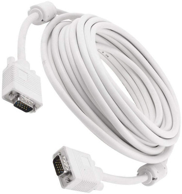 

SBJN Male-Male 15 PIN High Resolution VGA Cable for PC, Projector, LCD monitor, HDTVs, TVs (White,5m) VGA Cable(ALL DESKTOP, LAPTOP ETC, White)
