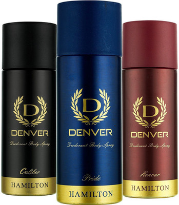 

Denver CALIBER & PRIDE & HONOUR Body Spray - For Men & Women(495 ml, Pack of 3)