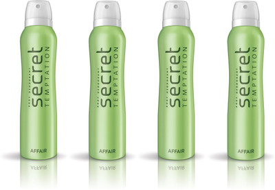 

Secret Temptation Affair Pack of 4 Deodorant Spray - For Women(600 ml, Pack of 4)