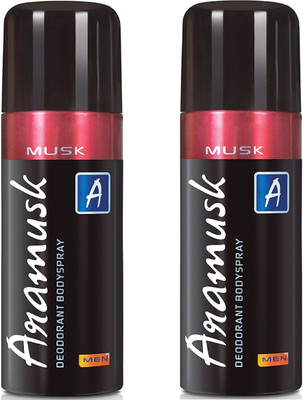 

Aramusk Musk Deodorant Body Spray for Men 150ML Each (Pack of 2) Deodorant Spray - For Men & Women(300 ml, Pack of 2)
