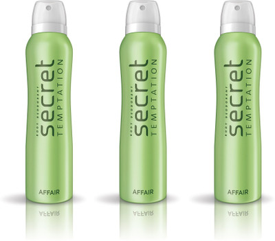 

Secret Temptation Affair Pack of 3 Deodorant Spray - For Women(450 ml, Pack of 3)
