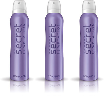 

Secret Temptation Romance Pack of 3 Deodorant Spray - For Women(450 ml, Pack of 3)