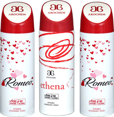 

Arochem B-176 DEODORANT SPRAY NO ALCOHOL PURE PERFUME DYNAMIC BODY SPRAY Deodorant Spray Deodorant Spray - For Men & Women(200 ml, Pack of 3)