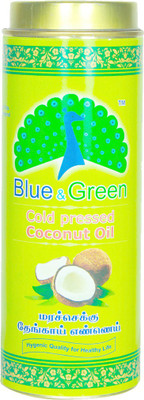 

blue and green Cold Pressed Coconut Oil Coconut Oil Tin(1000 ml)
